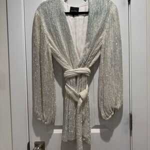 Retrofete Gabrielle Robe Dress - White Moonglow